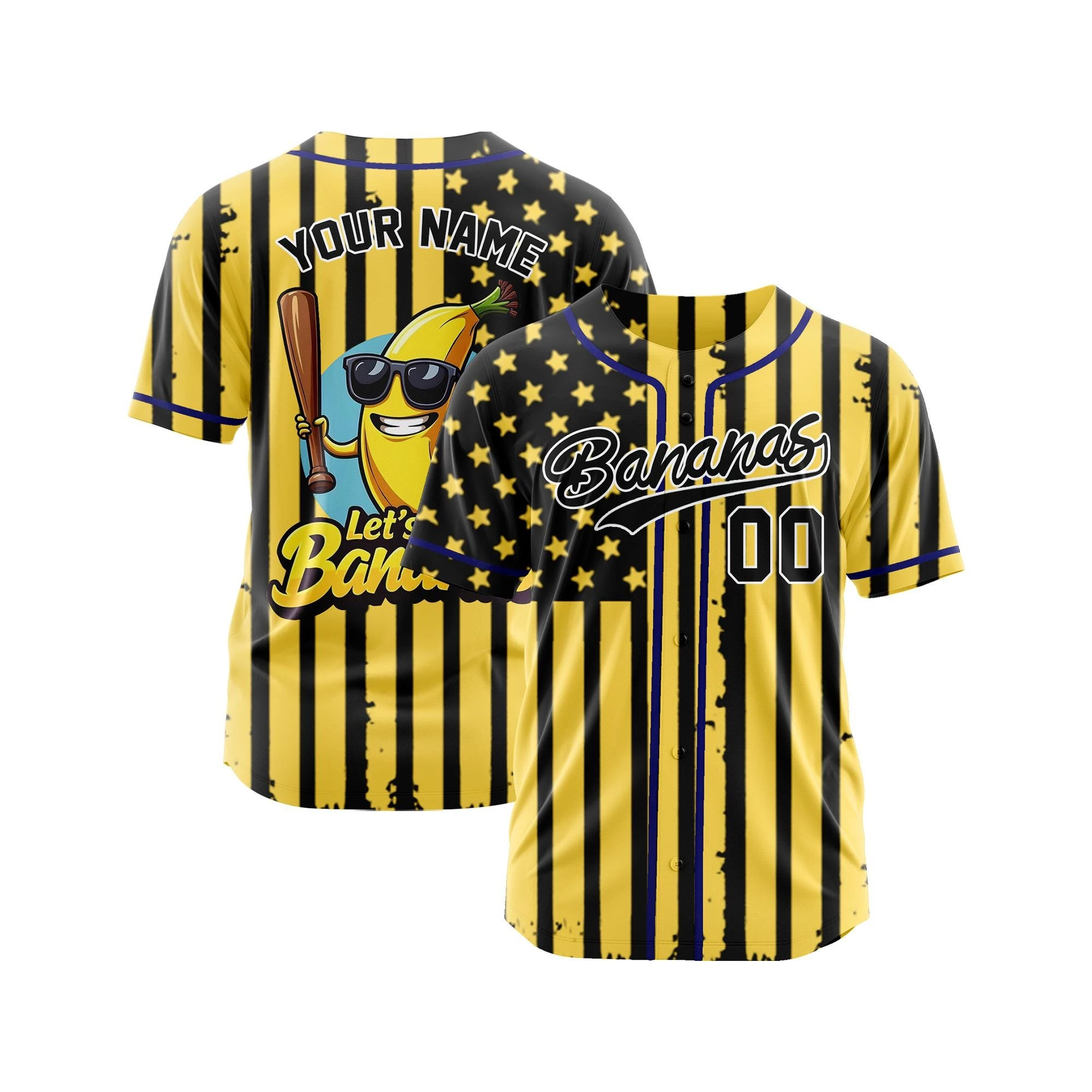 Фото Бейсбольная футболка Custom Banana Team, персонализированная спортивная рубашка, крутая командная форма, забавный игровой костюм, топ №2