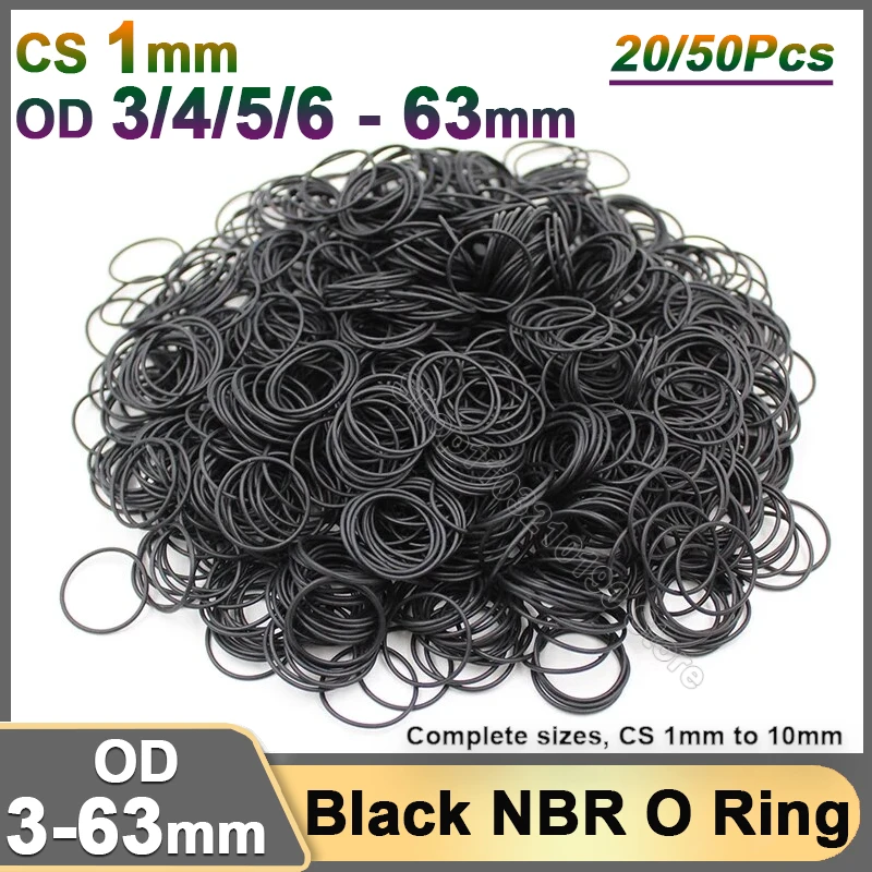 Черные уплотнительные кольца NBR прокладки CS 1 мм Нитриловое бутадиеновое