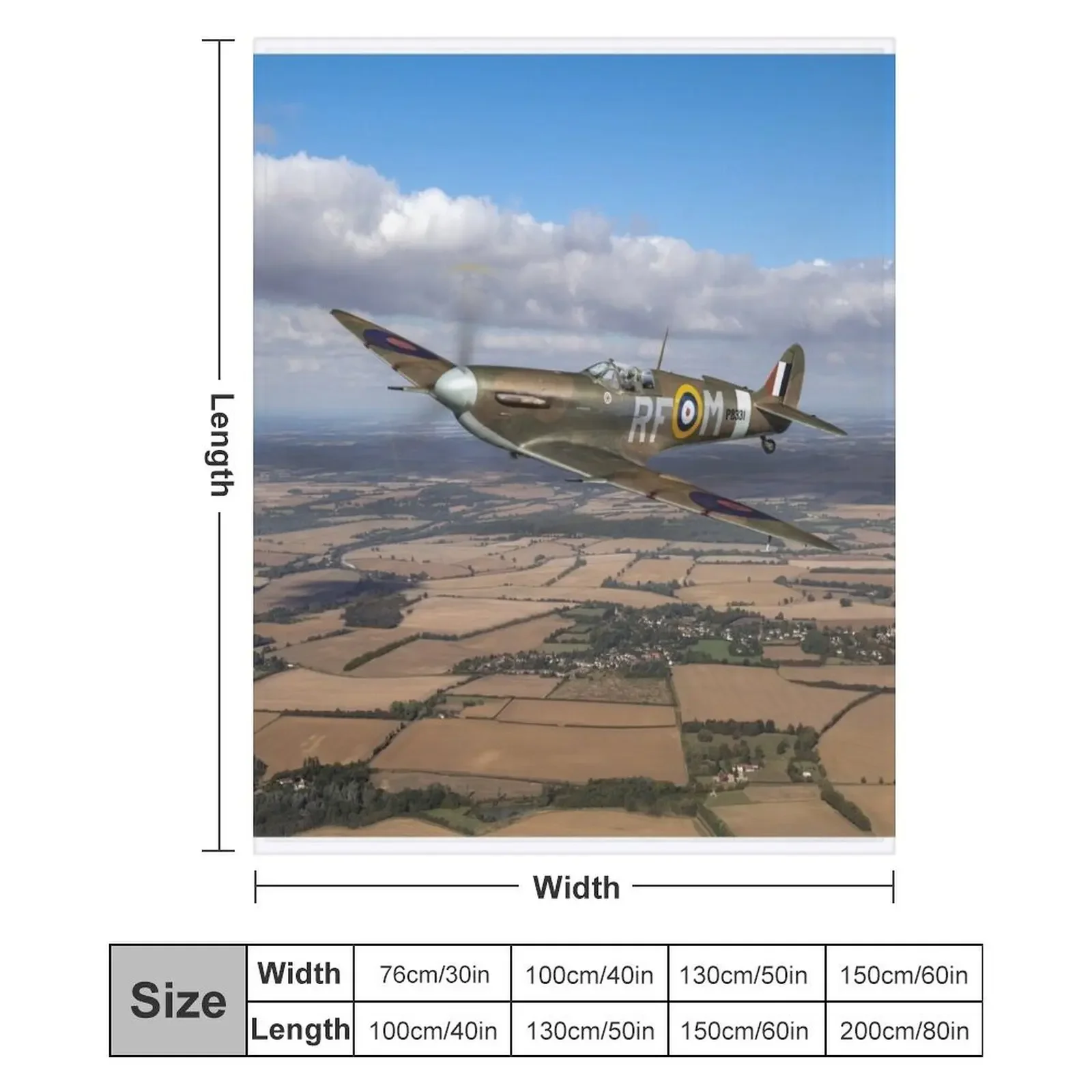Плед Laguna Spitfire 303 эскадрильи рождественские подарки лохматый плед зимние