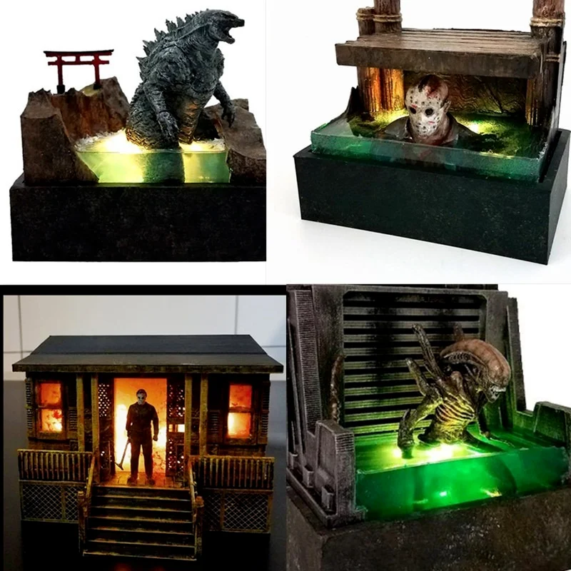 Фигурка Джейсона вурхеса скульптура из фильма ужасов с подсветкой модель 3D смолы