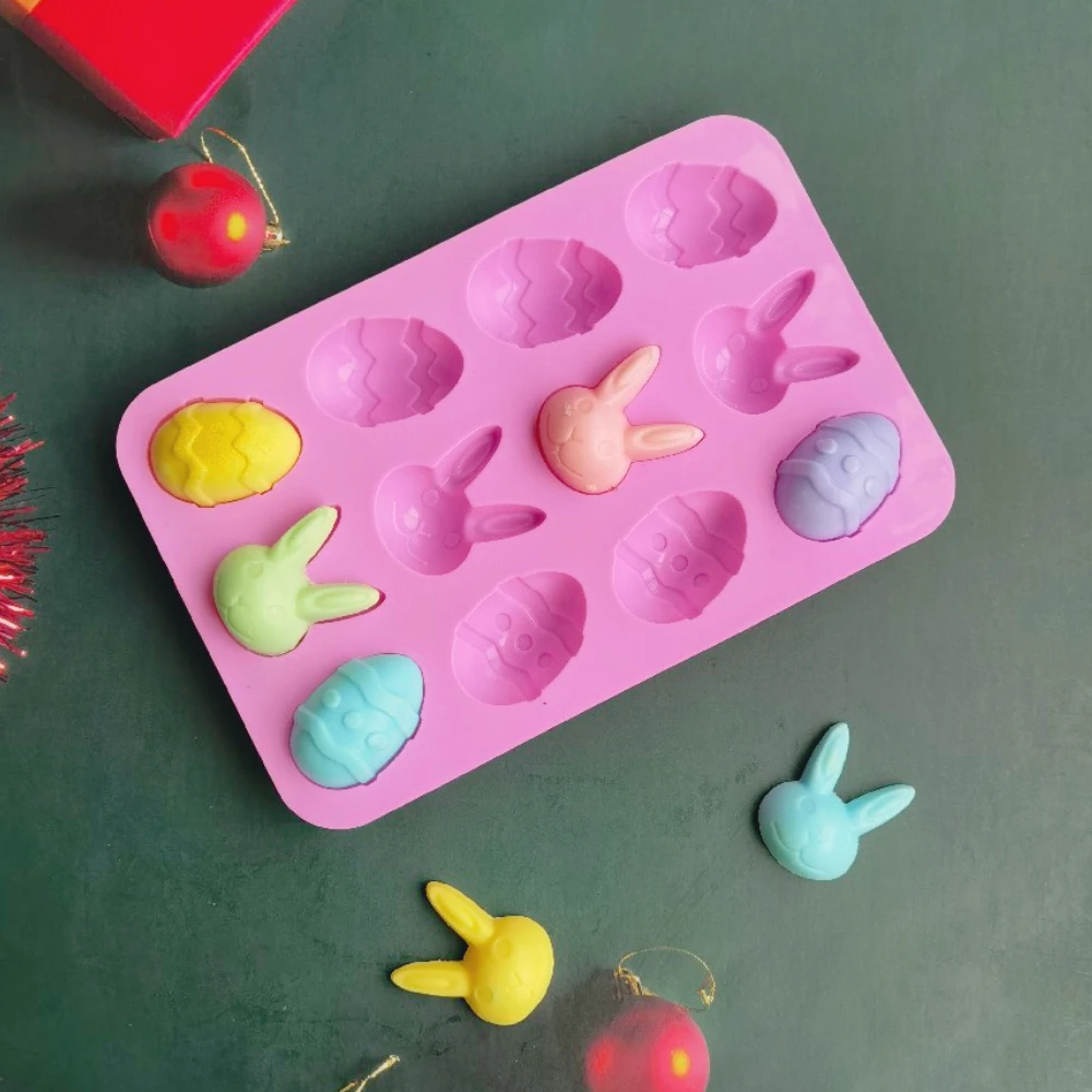 Легкие формы для шоколада с кроликом 12 отверстий пасхальное яйцо желе печенье