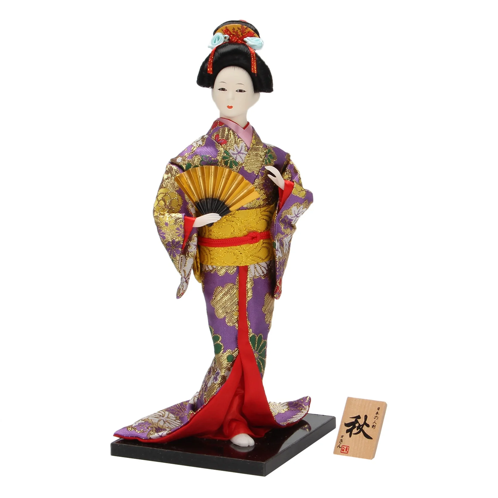 

12Inch Japanese Kimono Geisha Dolls Traditional Japanese Geisha Kimono Doll Sculpture with Traditional Vintage Kimono B