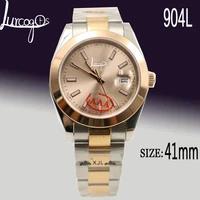 new mens automatic mechanical watch day date rose gold silver gradient blue green stainless steel diamond sapphire crystal