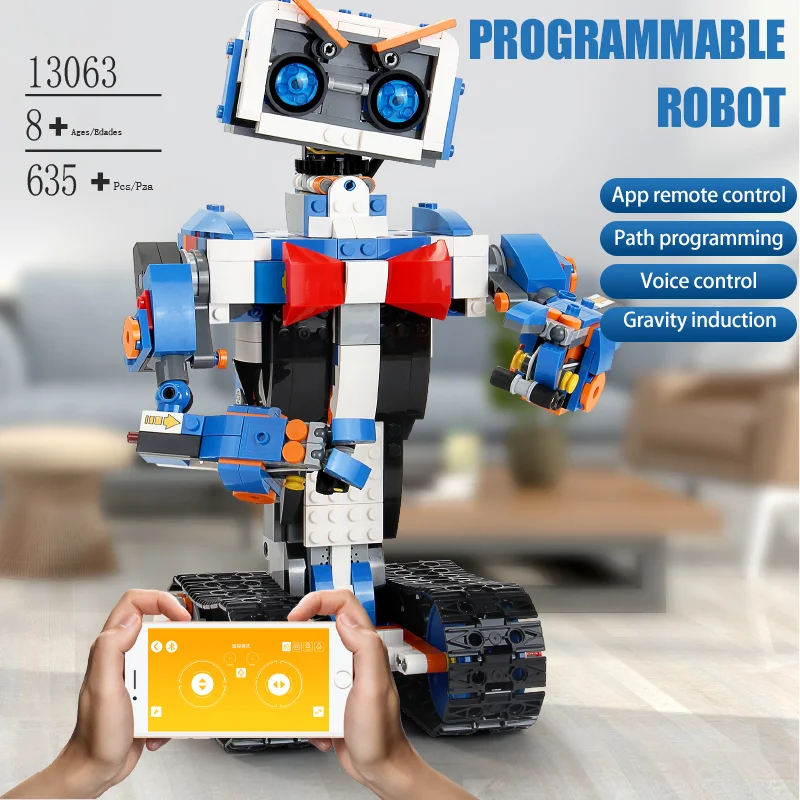 

Rc Robot Kids Intelligent Programming Electric Remote Control DIY Assembling Building Toys APP Controlled Children's Gift 635PCS