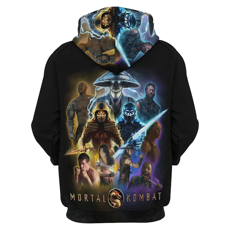 Худи с 3D-принтом Mortal Kombat для женщин и мужчин смешная толстовка уличная одежда