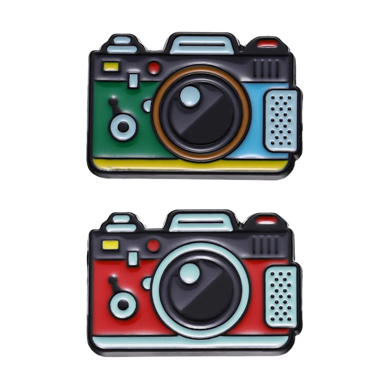 

Cartoon Retro Camera Enamel Pin Badge Funny Jewelry Gift Kid Personalized Photo Color Brooch Lapel Recording Outdoor Friends