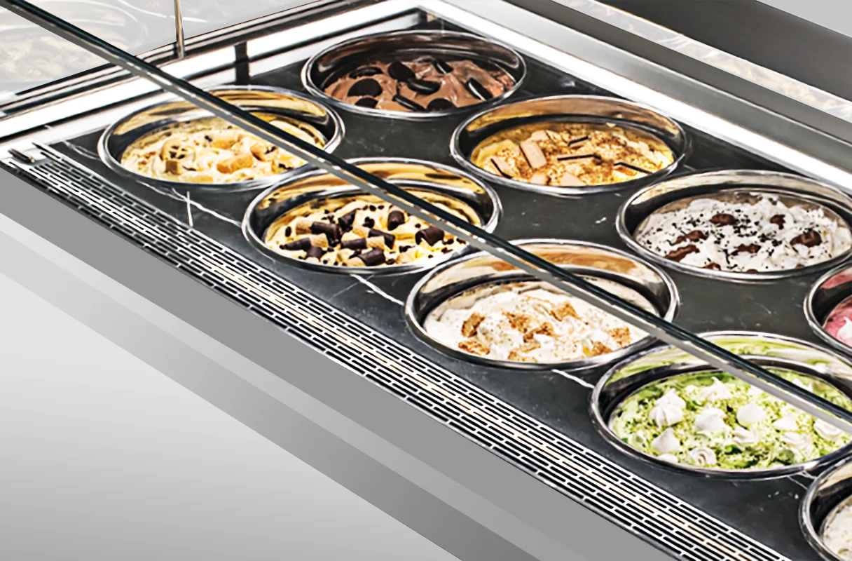 Традиционный итальянский стиль pozzetti витрина для мороженого с морозильной