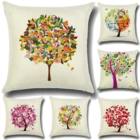 ywzn plants tree decorative pillowcases colorful tree cotton linen throw pillow case pillow cover kussensloop funda de almohada