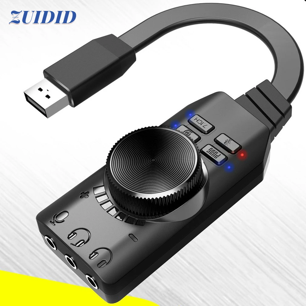 

7.1 Canais Usb Externo Placa De Som Do Jogo Do Computador Para Pubg Gaming Placa De Áudio Externo Adaptador Usb 3.5mm Plug And