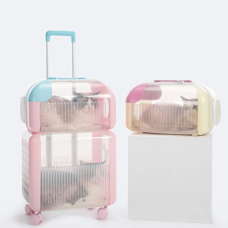 

Pet Trolley Cats Carriers Transporter Small Cute Rabbits Cats Carriers Carry Animals Sac Transport Chat Dogs Accessories