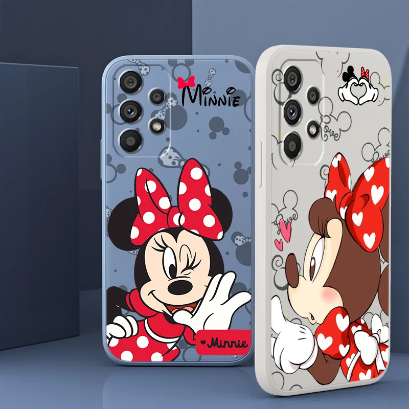 

Liquid Rope Phone Case For Samsung A73 A53 A33 A52 A32 A23 A22 A71 A51 A21S A03S A50 A30 5G Mickey mouse Minnie Cover Shell Capa