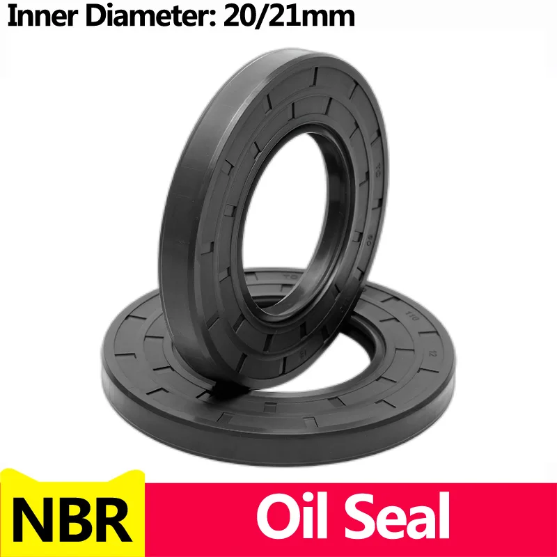 

NBR Framework Oil Seal TC Nitrile Rubber Cover Double Lip with Spring for Bearing Shaft,ID*OD*THK 20/21mm