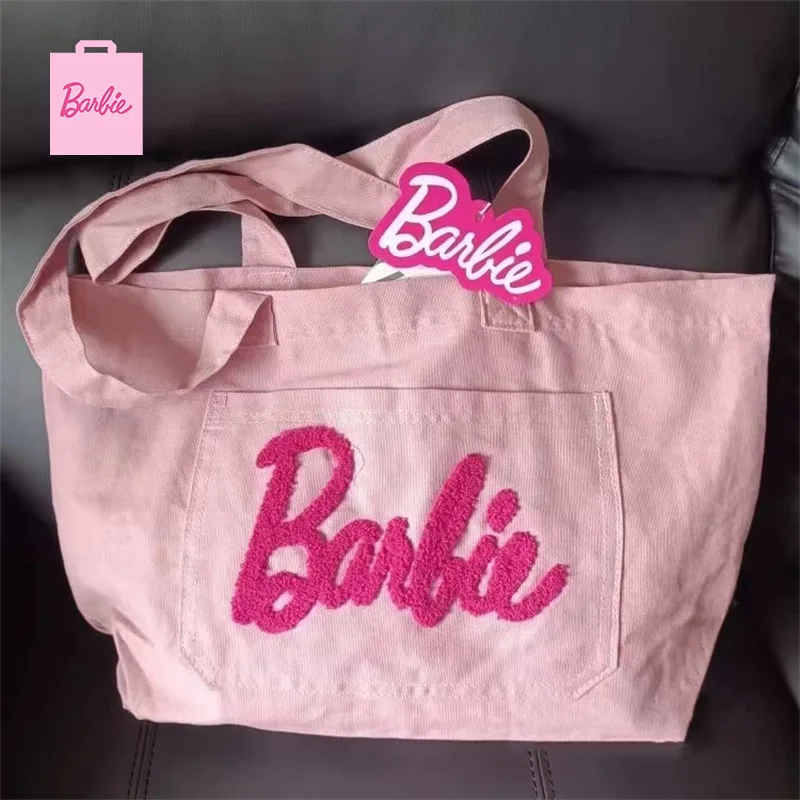 

Холщовая Сумка-тоут для Барби, дамские сумочки для покупок, школьный ранец из хлопчатобумажной ткани сумка для продуктов Y2K, подарок для девушки