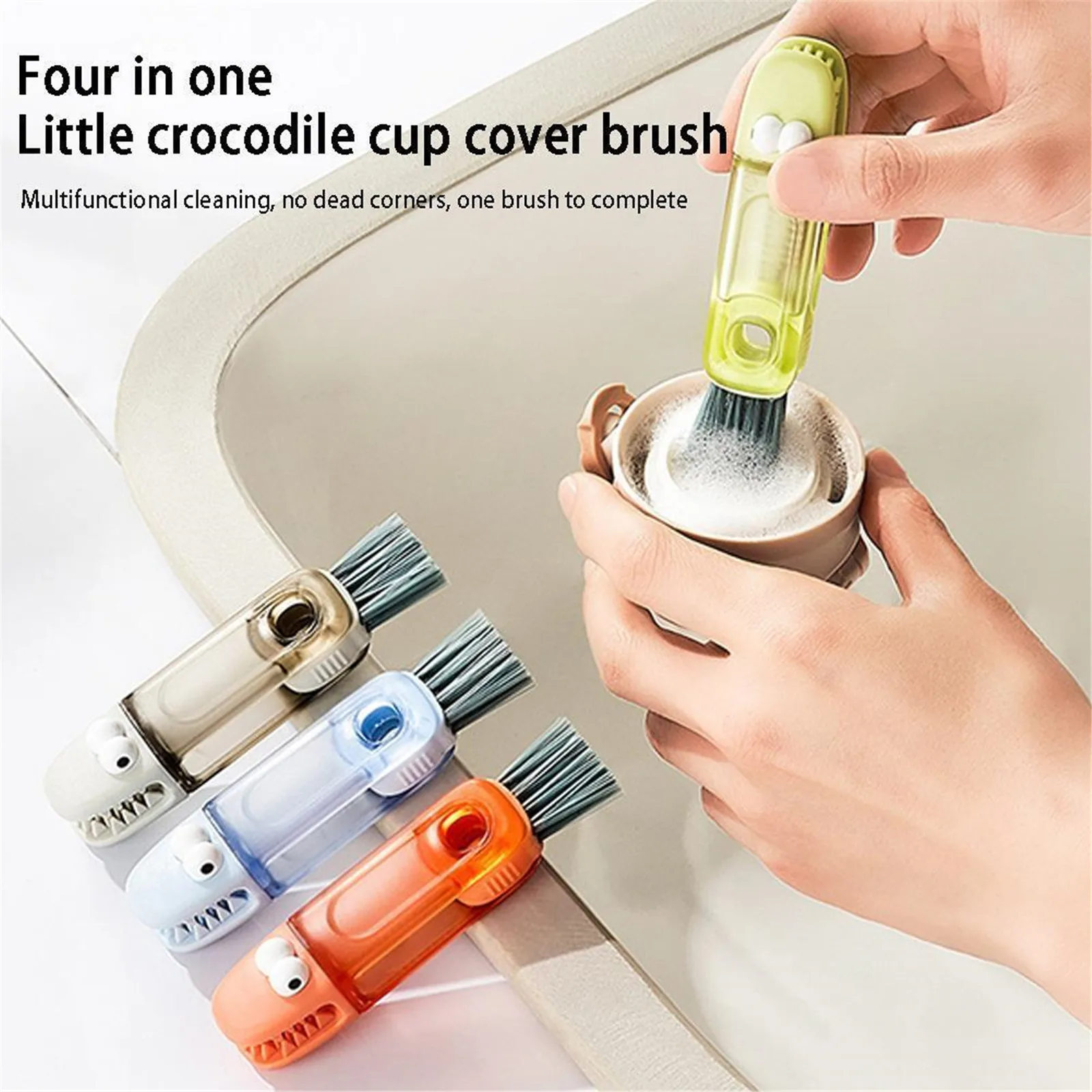 

3 In 1 Mini Cup Gap Brush Multi-Functional Bottles Cleaning Brush Cup Mouth Lid Groove Cleaning Tools U-Shaped Cleaner Brushes