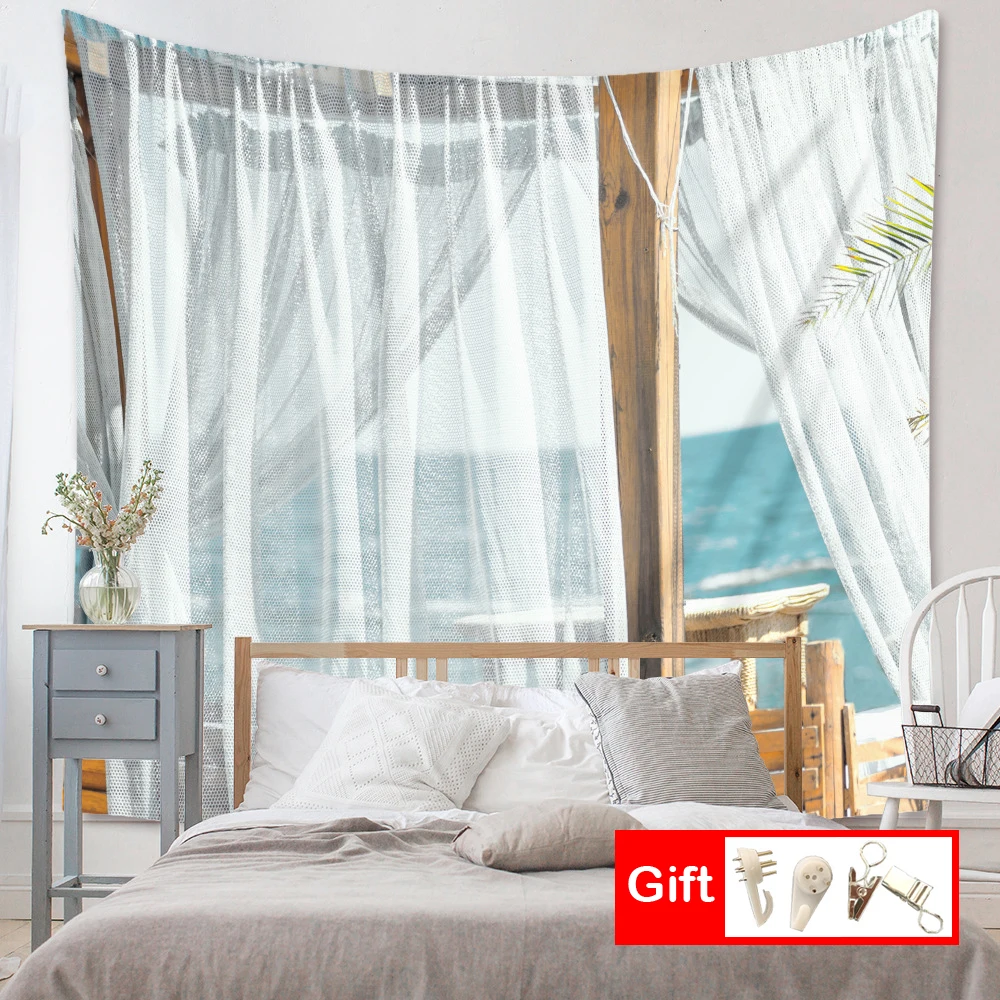 

Ins Wind small fresh windowsill tapestry room decoration hanging cloth bedroom hanging painting background cloth