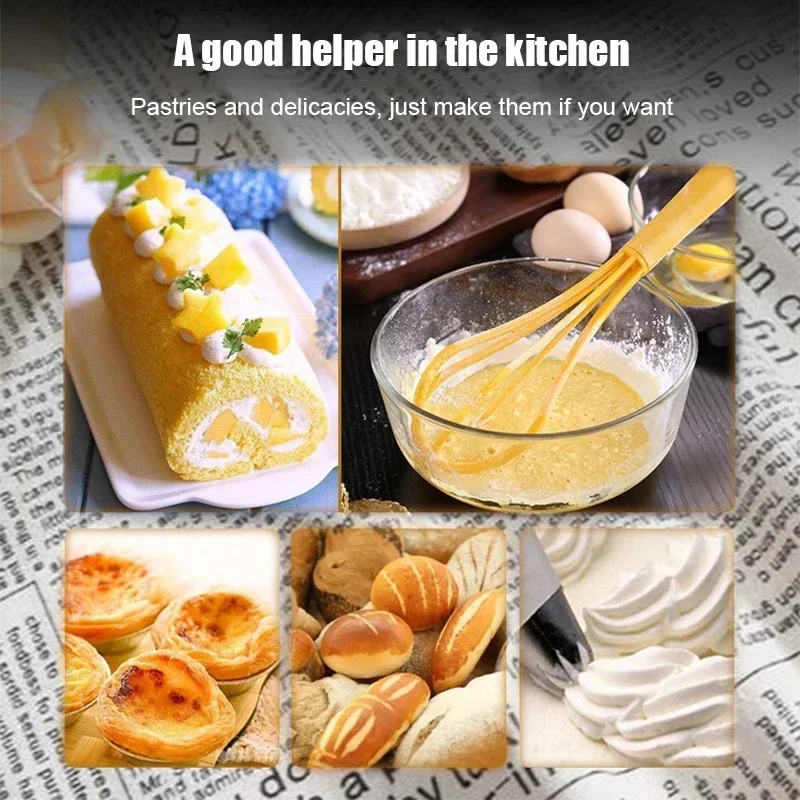 Многофункциональный вращающийся ручной миксер для яиц пластиковый кухонный