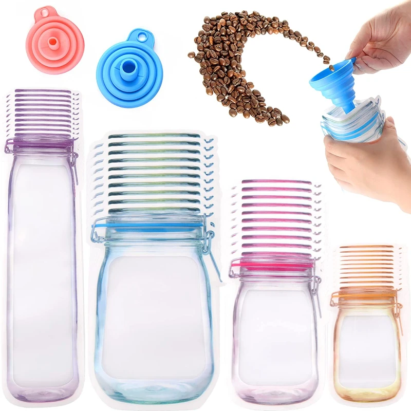 Модернизированная банка Мейсон на молнии замок сумки для сохранения еды