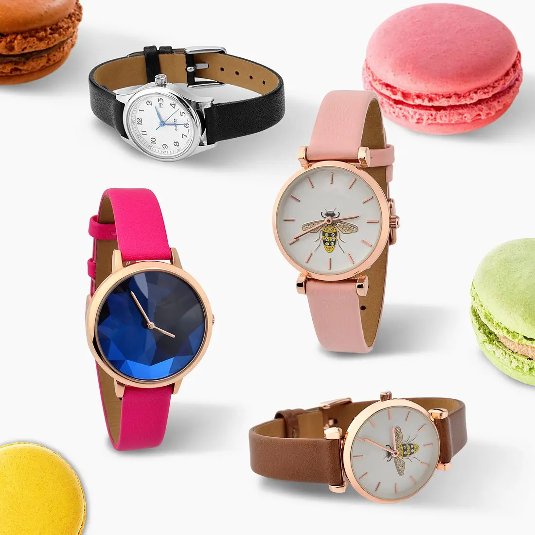 WOCCI 10mm 12mm 14mm 16mm 18mm 20mm 22mm Genuine Leather Watchband for Women with Golden Buckle Watch Accessories Replacement