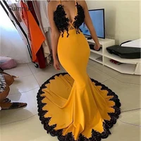 sumnus classic mermaid prom dresses 2022 evening gowns lace appliques sleeveless deep v neck vestidos de gala robes de soir%c3%a9e