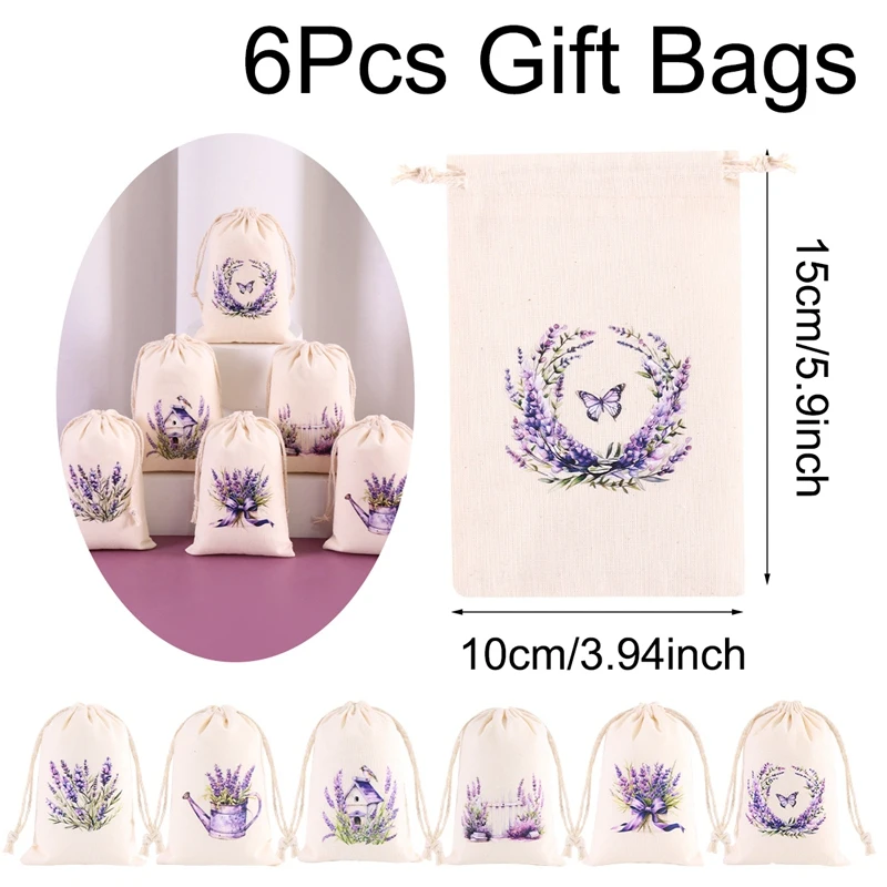 

Набор подарочных мешочков из ткани с цветочным узором