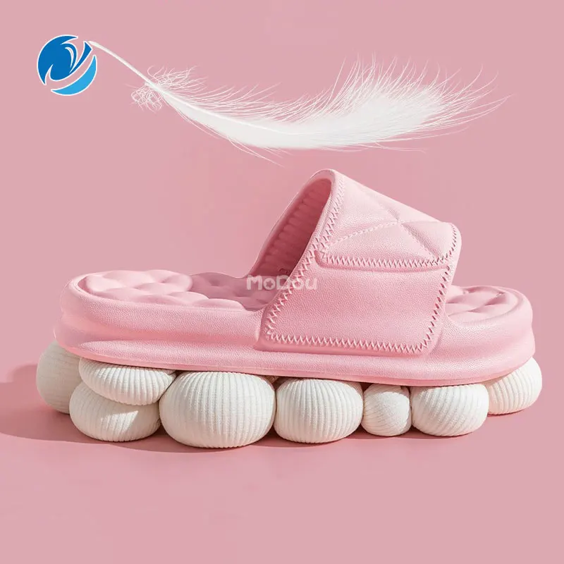 

Mo Dou Comfortable Soft Women Summer Slippers Thick Sole Non Slip Indoor Outdoor Men Slides Bathroom Beach Couples Cool Sandals