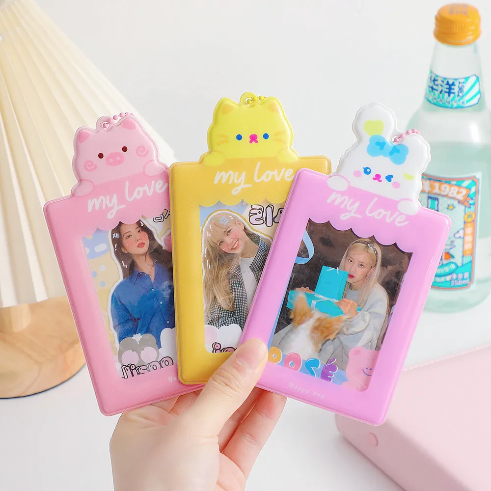 Держатель для фотокарт Kawaii Kpop 3 дюйма с цепочкой водонепроницаемый защитный идол