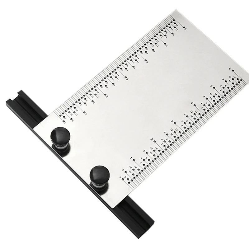 

Линейка для отверстий на английском языке из нержавеющей стали с основанием многофункциональная маркировочная линейка для деревообработки DIY маркировочная соска и врезная простая в использовании