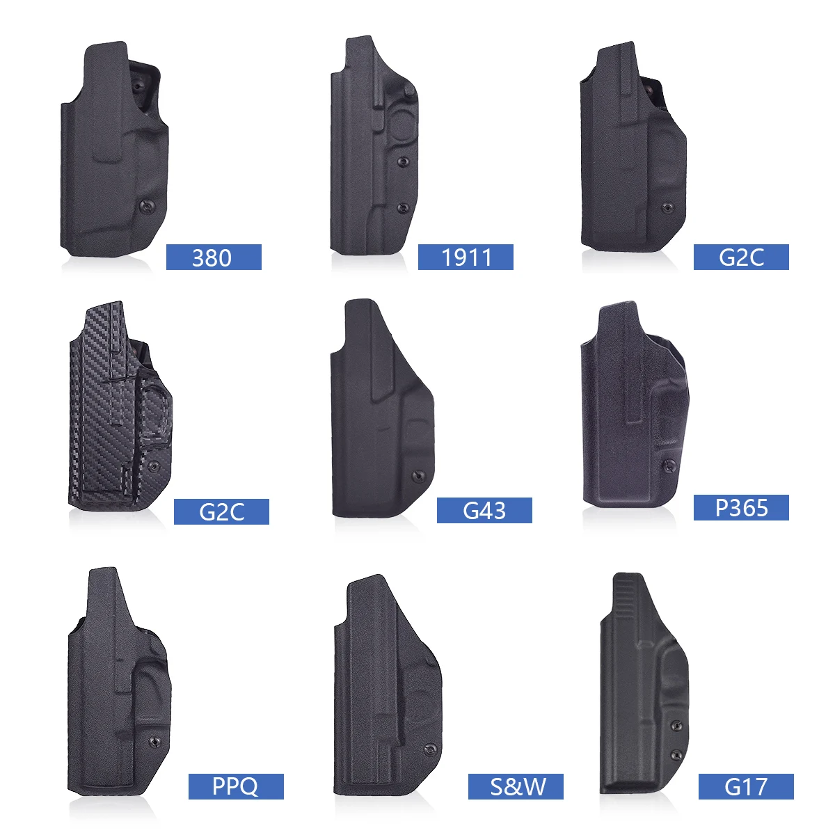 

Kydex Holster For Taurus G2c TH9 S&W Glock 17/22/31/43 Sig P365 Colt 1911 Gun Holsters IWB 9x19mm Pistol Holster Hidden Carry