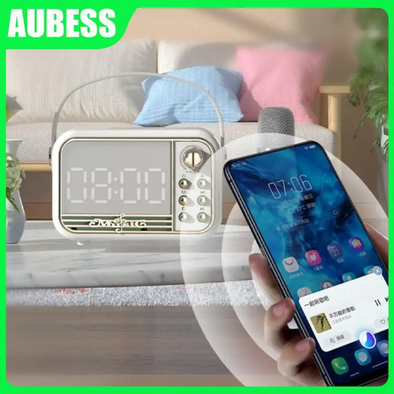 

Bass Speaker 3d Stereo Surround Creative Wireless Speaker Clock Audio High Sound Quality Display Speaker New Voice Box