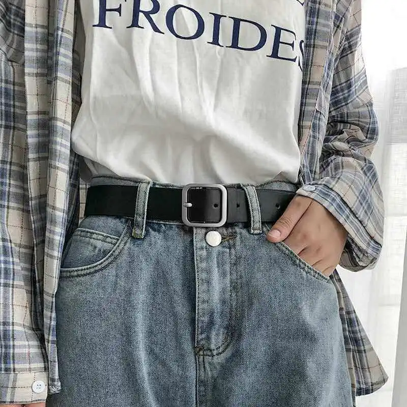 

Тонкий ремень для девушек и женщин, простой и Универсальный декоративный корейский ремень для джинсов, мягкая кожа, Белый Роскошный аксессу...