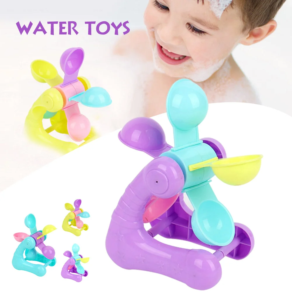 

Windmill Waterwheel Toys Bath Toy Play Sand Water Toys Pool Beach Kid Baby Toy Whirling Waterfall Suction Stem Toy B99
