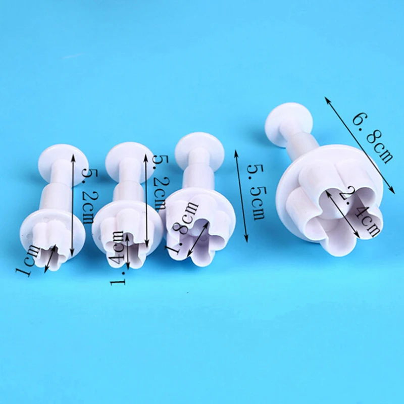 100% Новый и высококачественный 4pcsset DIY Выпекать форму для формы цветов 3D печенье