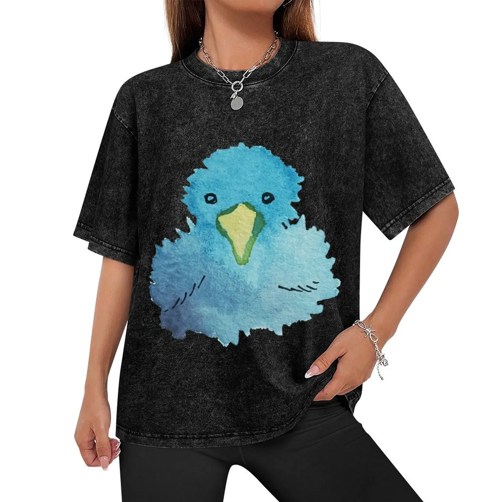 Футболка с акварелью Birb футболки рисунком для баскетбола одежда больших