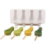 summer ice cube tray 4 cavity silicone ice cream molds food grade eiffel tower design popsicle moulds cold drink tools