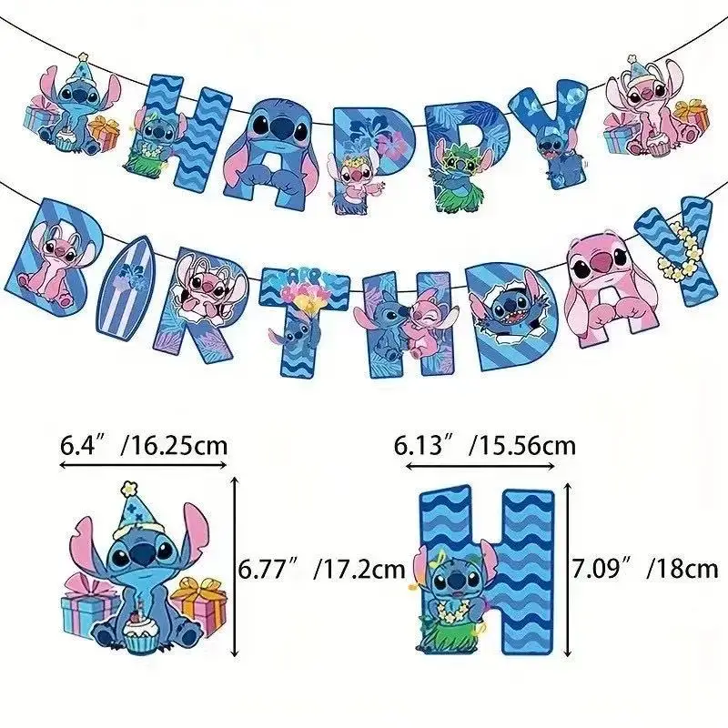 Фото Украшение на день рождения Disney Stitch, набор посуды на тему розового угла, бумажные тарелки, салфетки, чашки для детей, товары для вечеринок Lilo & Stitch №2