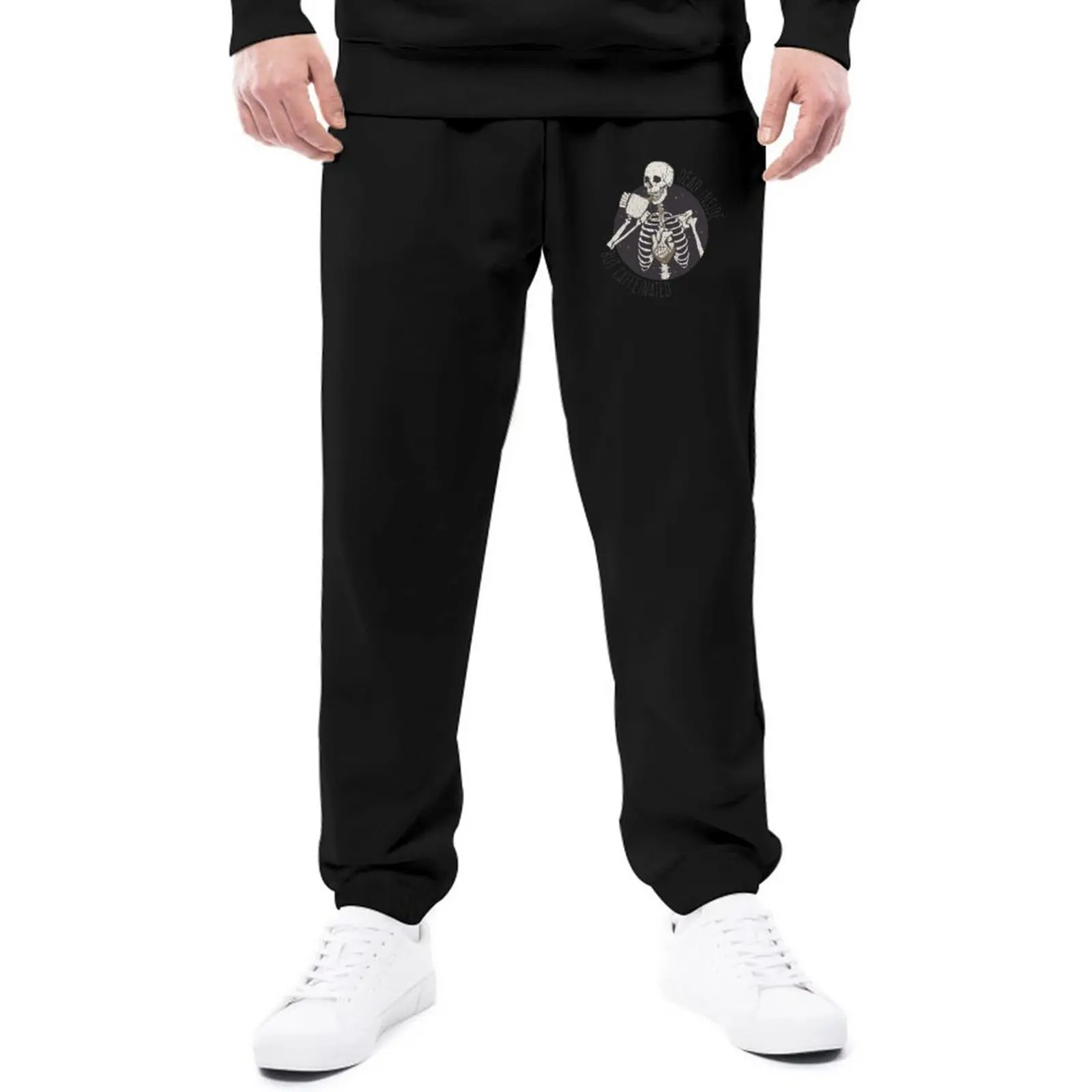 

Штаны для бега Dead Inside But Caffeinated, спортивный костюм с принтом в виде кофейного скелета, домашние штаны большого размера 3XL