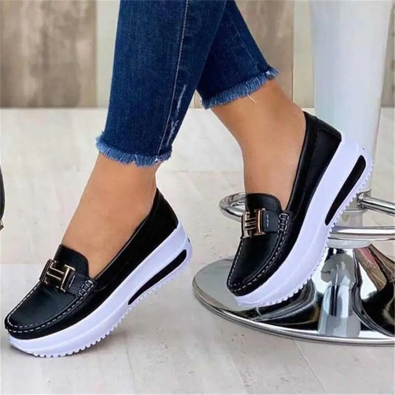 

2022 Spring Platform Comfortable Women Sneakers Fashion Thick Bottem Casual Shoes Increase Vulcanize Shoes Zapatos De Mujer