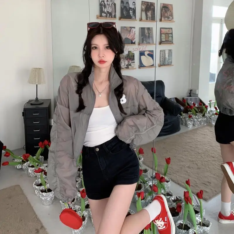 

Solid Color Woman Jacket Long Sleeve Sunscreen Coat Women Summer 2022 New Thin Coats Korean Loose Casual Short Top Clothes