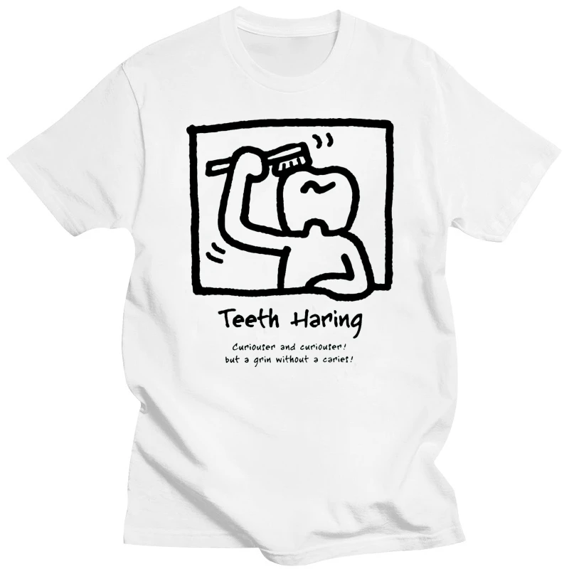 

Футболка зубы Харин для мужчин, классическая одежда для дантиста, стоматологии, офиса, клиники, Забавные футболки с коротким рукавом и круглым вырезом, из чистого хлопка