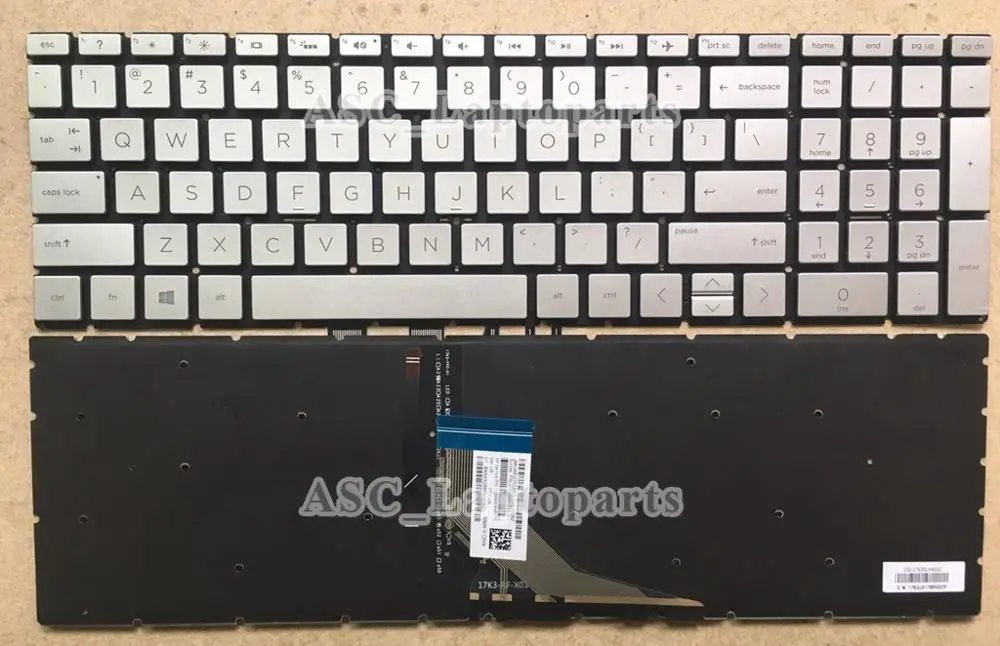 Новая английская клавиатура для HP ENVY 17-ce0015nr 17-ce1031nr 17-ce2010nr 17-ce1008ca 17m-ce1013dx 17m-ce0013dx, серебристая подсветка