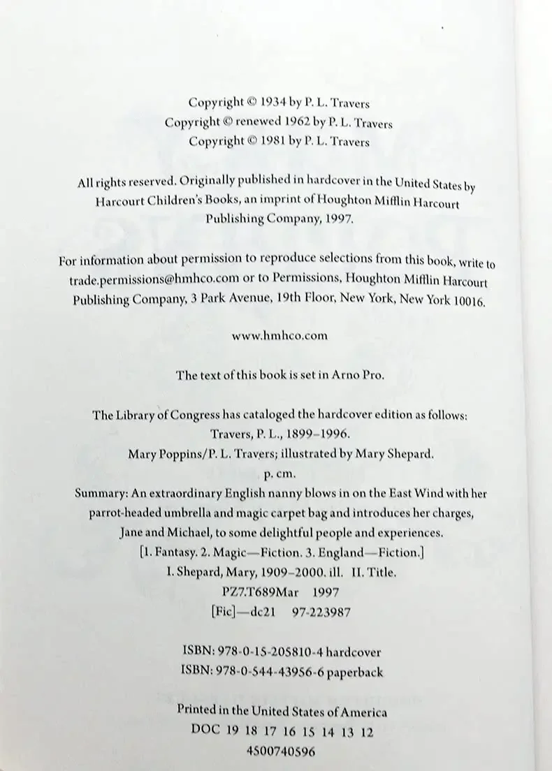 Мэри Поппинс П.Л.Тюрдерс, Детские книги в возрасте 5, 6, 7, 8, 9, английская книга, Фэнтезийные романы 9780544439566 (art.: 3920ced0e32ac) - 3920ced0e32ac