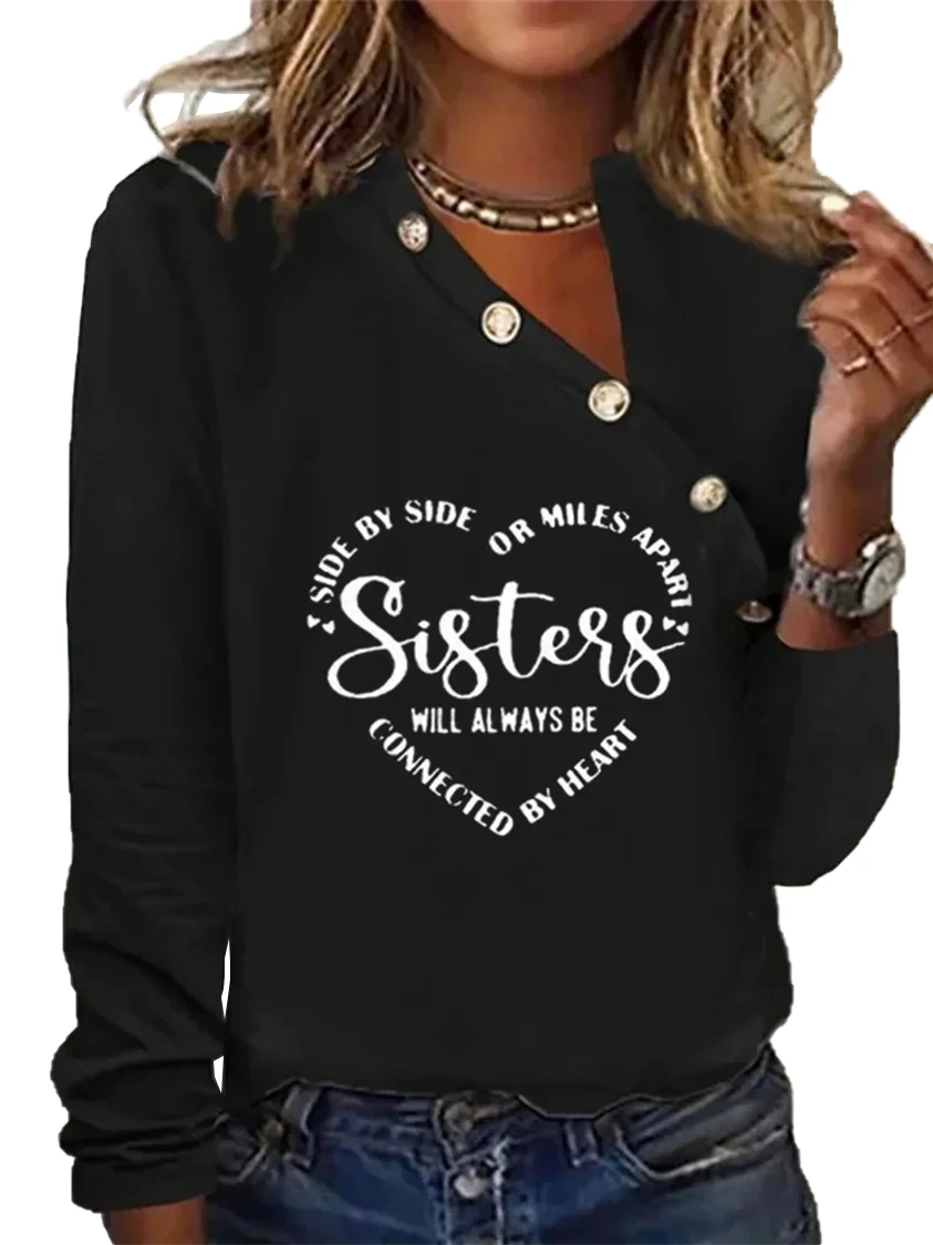 Женский топ с длинным рукавом и V-образным вырезом