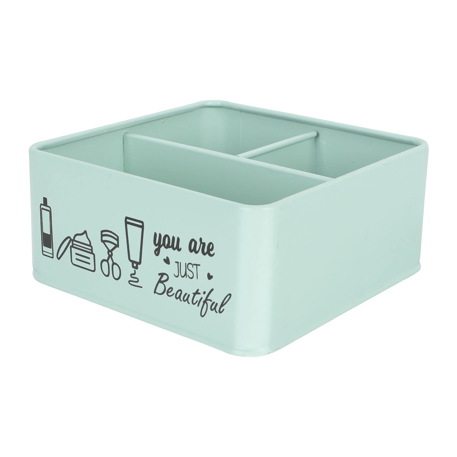 

Desktop Cosmetics Storage Box Sundries Organizer Iron Storage Box for Bedroom