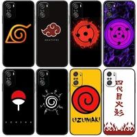 naruto ninja logo for xiaomi redmi note 10s 10 9t 9s 9 8t 8 7s 7 6 5a 5 pro max soft black phone case