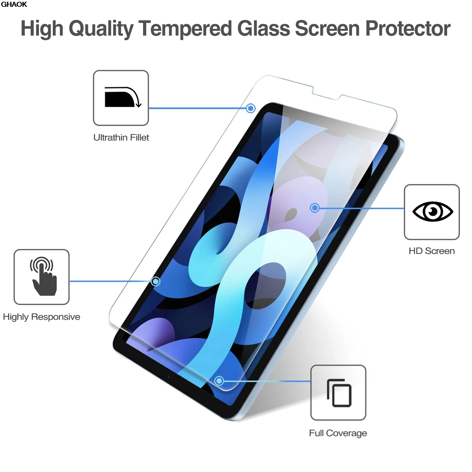 Фото Защитная пленка для экрана для Apple iPad Air Pro 11 дюймов 2024 9,7 10,2 10,5 10,9 4, 5, 6, 7, 8, 9, 10, 11-го поколения, пленка из закаленного стекла №5