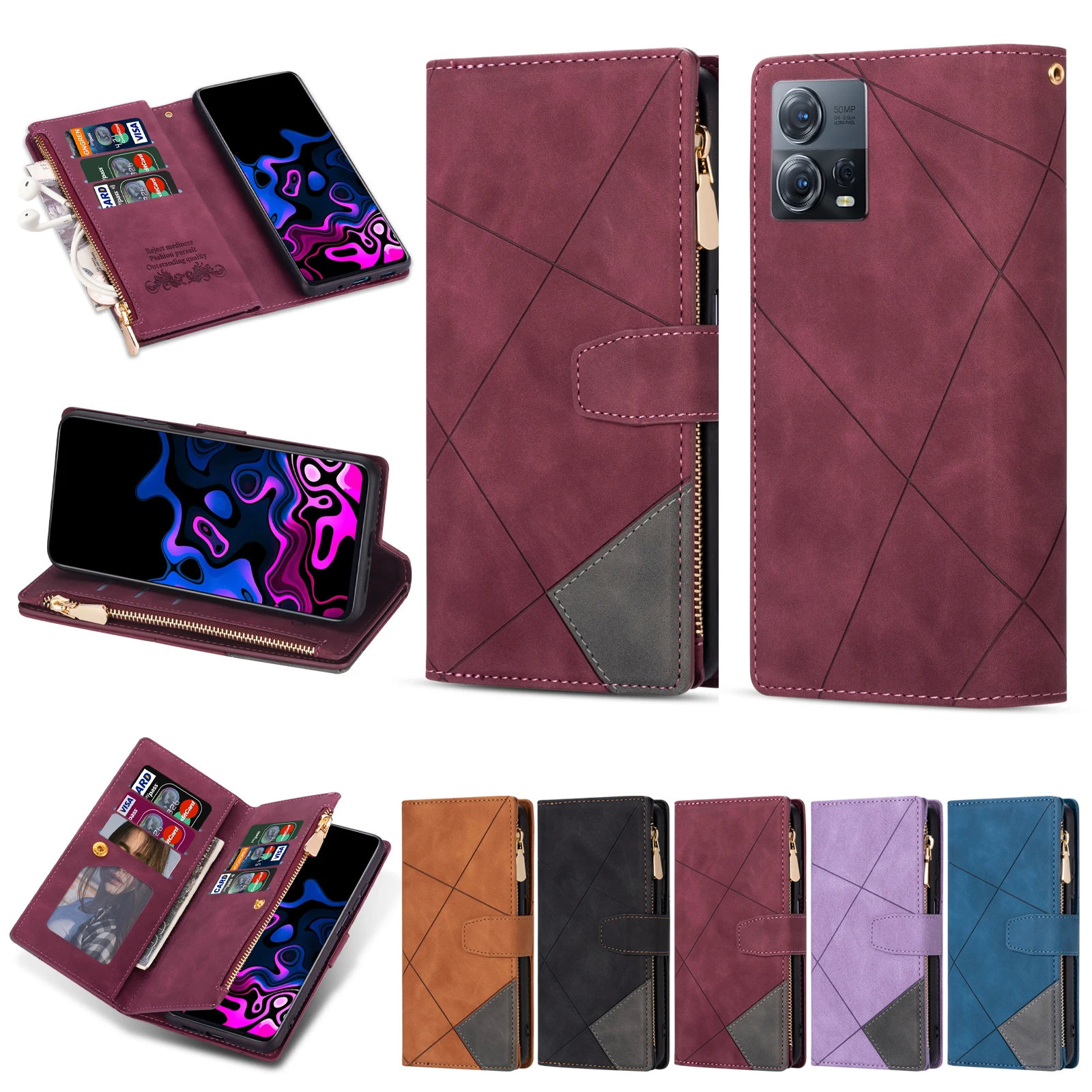 

Leather Case For Motorola Moto G30 G20 G10 G100 G200 G60 G60S G50 G9 Play E7 Plus E7i Power E32 E20 G31 G41 G52 Flip Case Cover