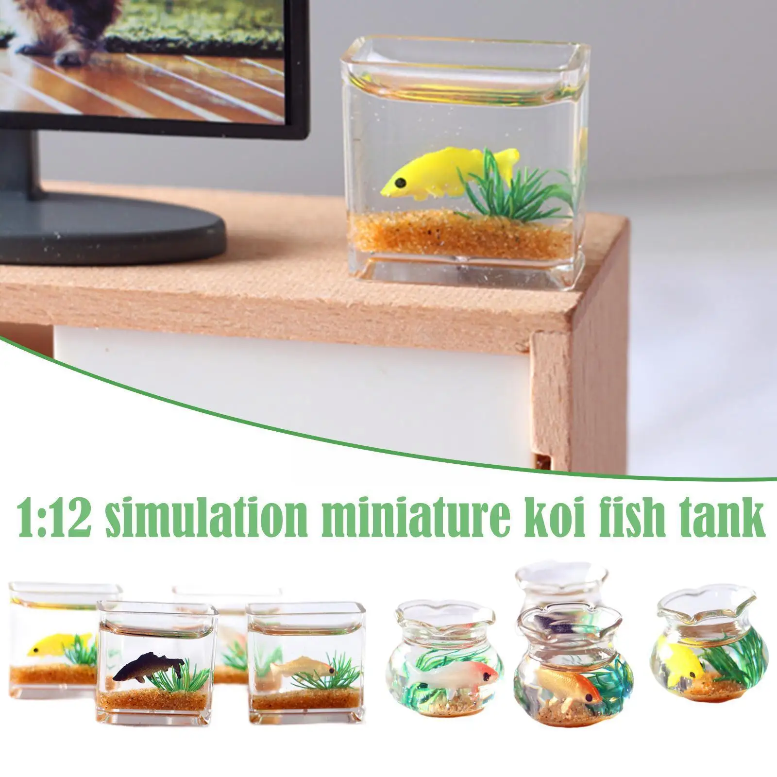 

1/12 Mini Fish Diy Resin Tools Transparent Goldfish Decor Miniature S Accessory Jewelry Pendant Dollhouse Stuff P6p6