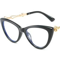 fashion anti blue light eyeglasses women cat eye eyewear retro spectacles hollow temples clear lens glasses