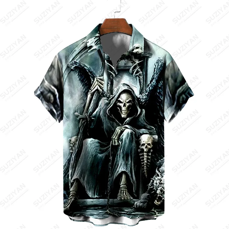 

Black Shirt Loose Top Beach Gothic Clothes Men Funny Patterns Stand Collar Kapital Anime Anime Shirt Non-Iron Stitch Floral