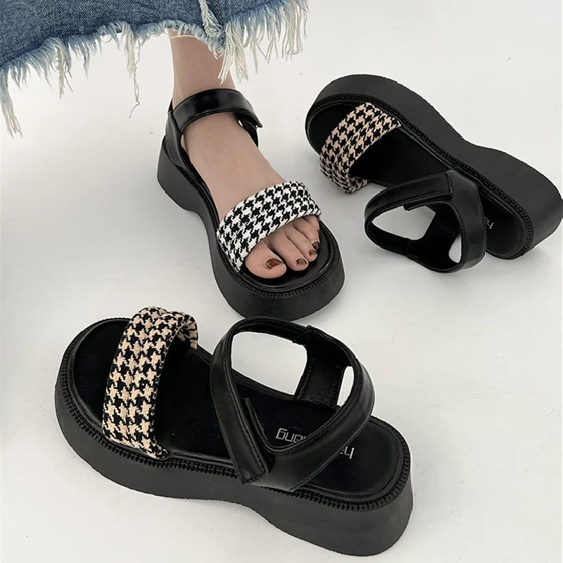 

Сандалии женские на платформе, повседневные шлепанцы, с пряжкой, спортивная обувь, модные, лето 2023